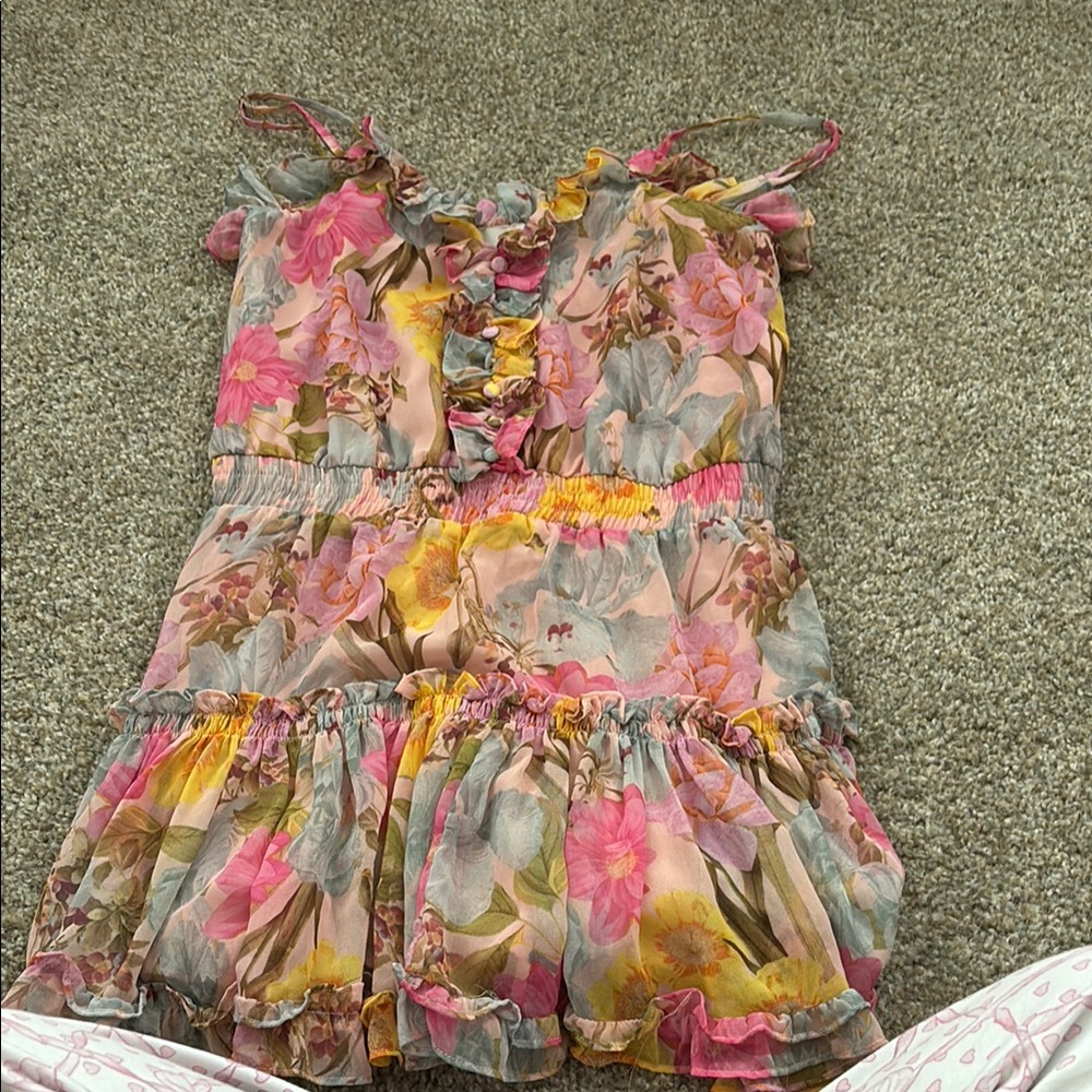 HAUSEN FLORAL RUFFLE SPRING DRESS